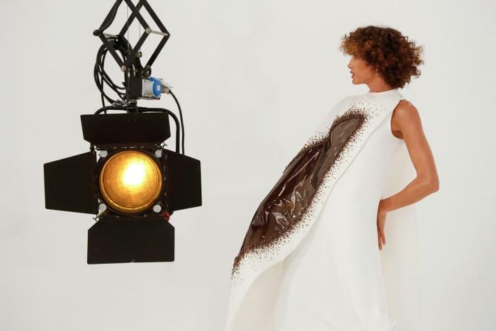 French designer Stephane Rolland presented the nearest thing so far in Paris to a real fashion show