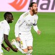 Sergio Ramos celebrates scoring a brilliant free-kick against Real Mallorca on Wednesday.