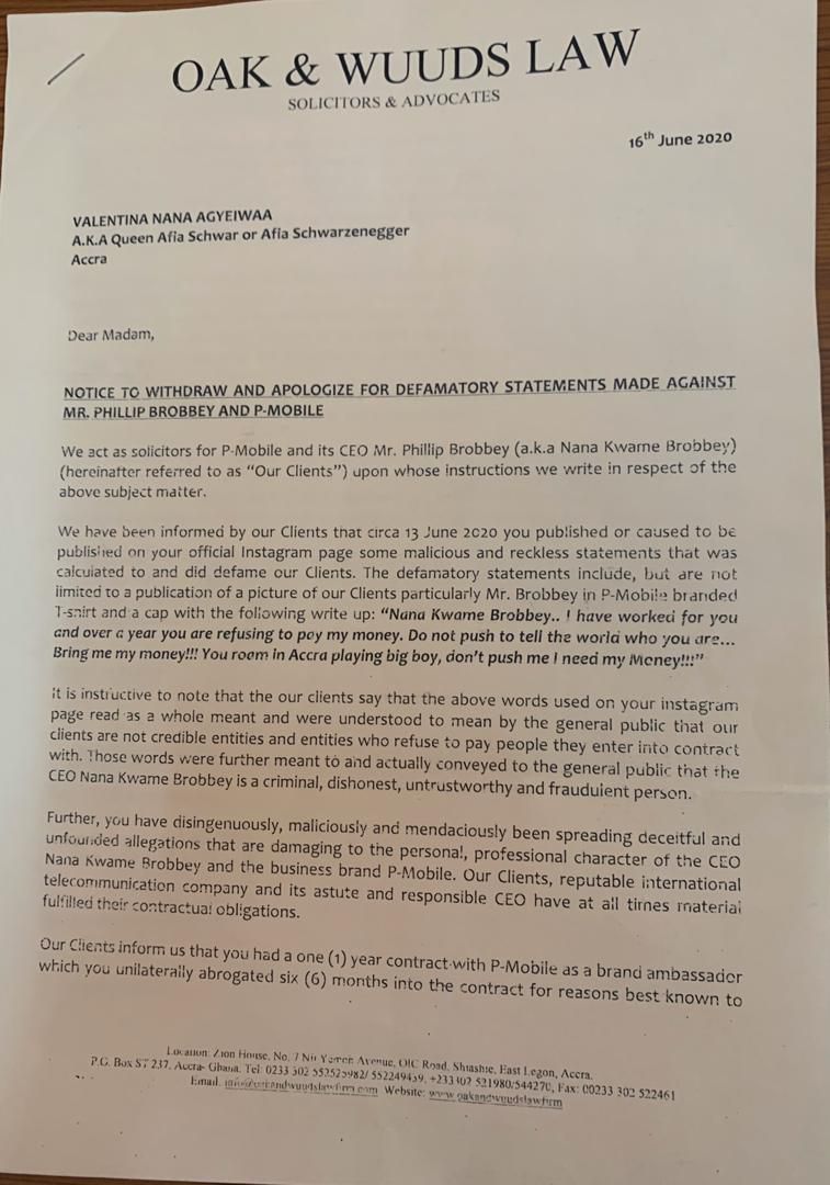 Businessman threatens to sue Afia Schwarzenegger over ‘defamatory statement’