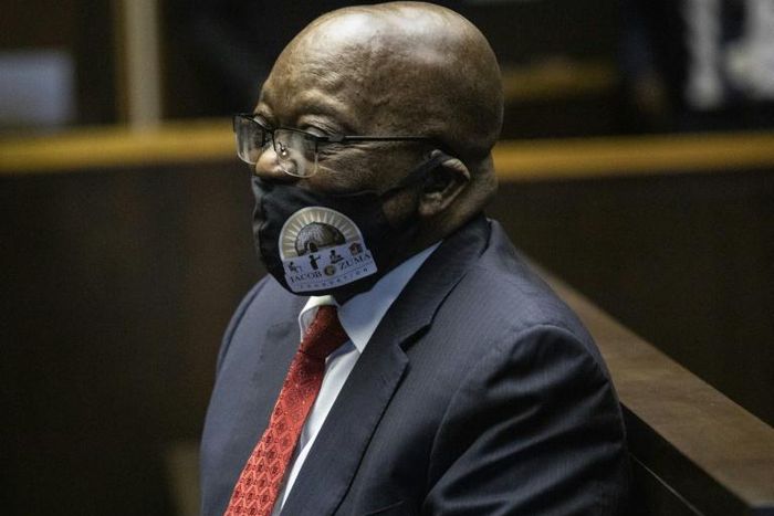 Masked: Zuma at Tuesday's hearing