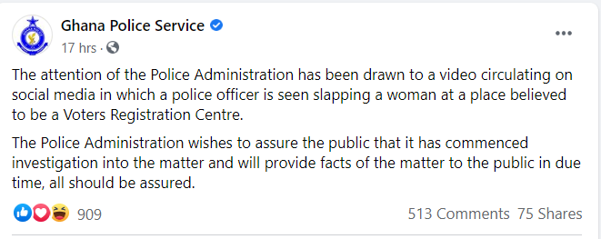 Statement from Ghana Police Service