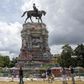 The statue of Robert E. Lee in Richmond, Virginia, on June 18, 2020