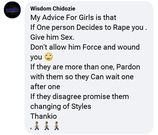 “If one person decides to rape you, give him sex; don’t allow him to wound you” – Man’s opinion