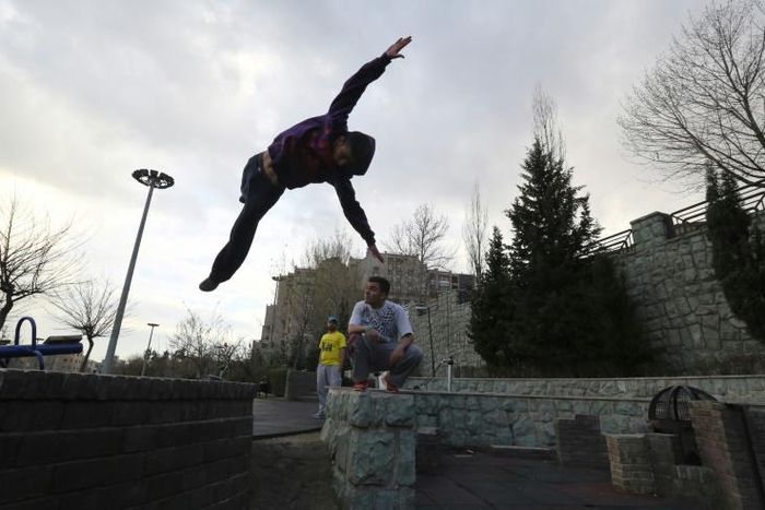 Parkour, an extreme sport born in France in the 1990s blending acrobatics and gymnastics, has a following in neighbourhoods of west Tehran, where high-rise residential buildings are closely connected