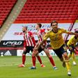 Arsenal midfielder Dani Ceballos celebrates the winner at Sheffield United