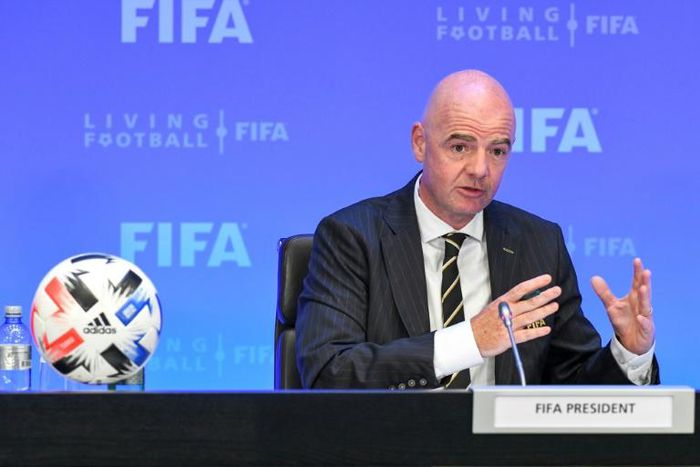 FIFA chief Gianni Infantino speaks during a press conference last month
