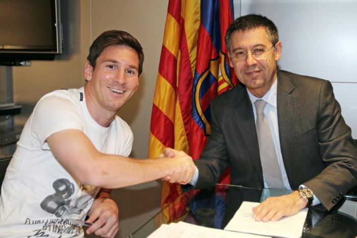 Josep Maria Bartomeu signed Lionel Messi to new contracts in 2014 and in 2017 and says the club has an obligation to keep its star player