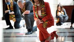 Here are beautiful Kente photos from George Floyd's memorial by Congressional Democrats