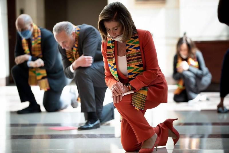 Kente photos from George Floyd's memorial by Congressional Democrats