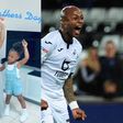 Andre Ayew and his daughters