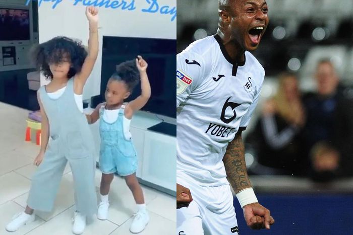 Andre Ayew and his daughters