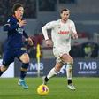 AS Roma's Nicolo Zaniolo (C) suffered a ruptured ACL playing against Juventus on January 12.