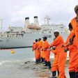 Workers at the Kenyan port of Mombasa haul ashore a fibre optic cable in June 2009 as part of a scheme to boost internet connectivity in East Africa