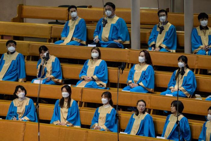 The head of  Germany's Robert Koch Institute has warned that "droplets fly particularly far when singing"