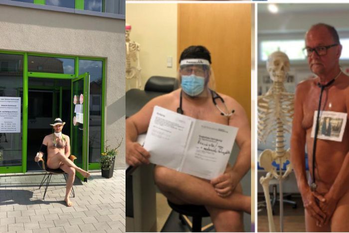 Doctors strip naked to protest lack of personal protective equipment (photos)