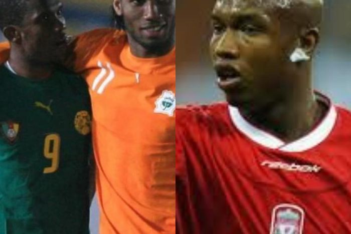 Samuel Eto'o, Didier Drogba and Diouf