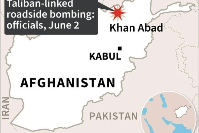 Map of Afghanistan locating an attack reported Tuesday