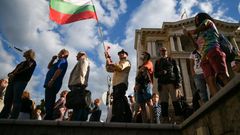 Thousands of Bulgarians gathered for a sixth consecutive evening to chant "Resign!" outside the government headquarters in Sofia