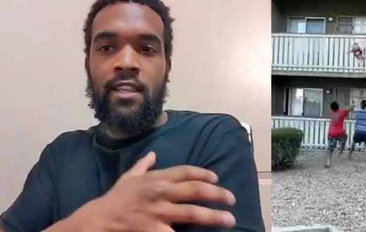 Man catches 3-year-old boy thrown from 3rd floor of a burning building (video)