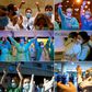 Healthcare workers from around Spain (pictured March 2020) react to the people's support as they are cheered on outside their hospitals in the cities of Barcelona, Burgos, Valencia, Coruna and Palma de Mallorca