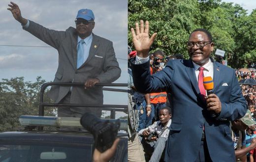 Malawi's President Peter Mutharika (left) and Malawi Congress Party (MCP) leader Lazarus Chakwera will face off again in the election rerun