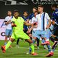 Atalanta defender Jose Luis Palomino (R) scores the winner against Lazio.