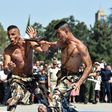In this 2017 file photo members of the Algerian Special Forces demonstrate their martial arts skills during a parade  marking the 55th anniversary of Algerian independence