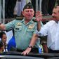Under US sanctions: Nicaraguan President Daniel Ortega (R) and Army General Julio Cesar Aviles (L), seen in 2012