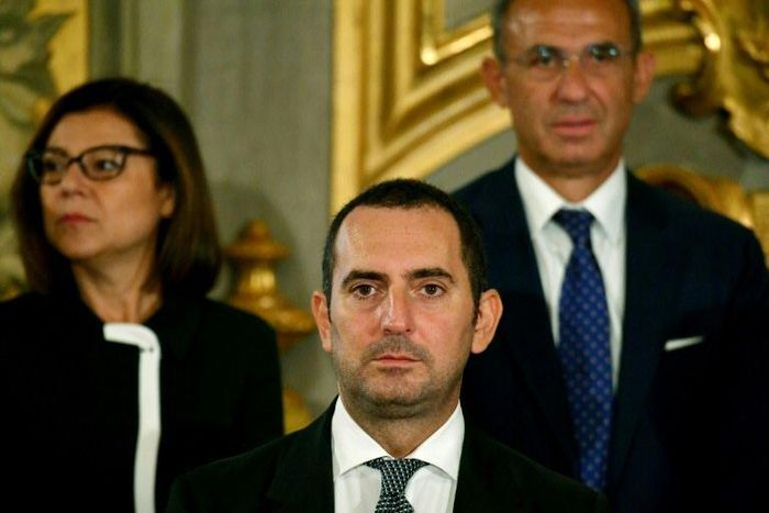 'No room for manoeuvre': Italian Sports Minister Vincenzo Spadafora (centre) doubts Serie A return.