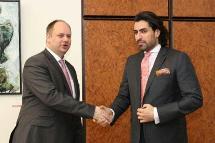Saudi Prince Salman bin Abdulaziz (R) seen in this 2017 picture greeting the mayor of the German city of Dresden has been detained by Saudi authorities for two years without charge