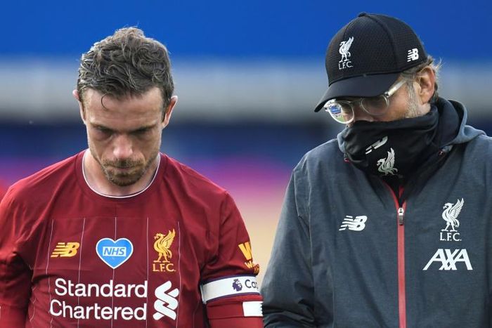 Liverpool captain Jordan Henderson (left) and manager Jurgen Klopp