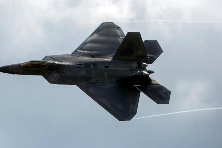 A US F-22 Raptor, like the one pictured here, intercepted Russian bombers off the coast of Alaska