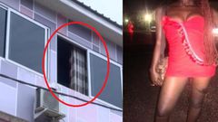 Prostitute pushes condom-wearing man to death from a hotel window over cash in Kumasi (video)