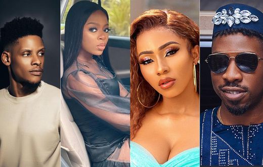 BBNaija 'Pepper Dem'  season 4 housemates [Instagram/@elozonam, @diane.russet, @official_mercyeke, @iam_ikeonyema]