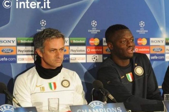 Jose Mourinho and Sulley Muntari