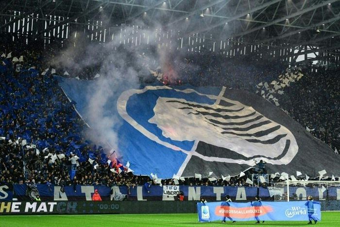 Atalanta fans before a match against Juventus on November 23 last year in Bergamo
