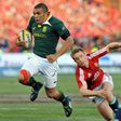 Bryan Habana scored one of his 67 Springboks Test tries against the Lions in 2009