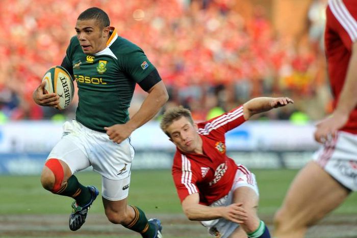 Bryan Habana scored one of his 67 Springboks Test tries against the Lions in 2009