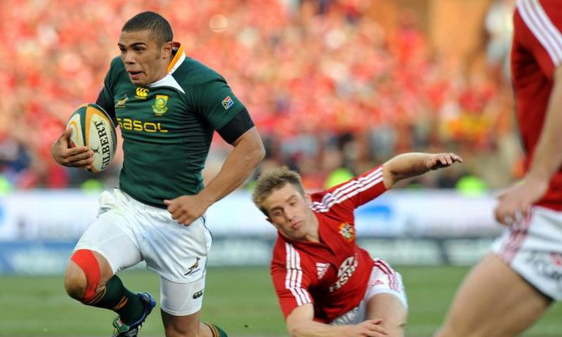 Bryan Habana scored one of his 67 Springboks Test tries against the Lions in 2009