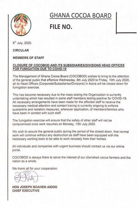 Cocobod letter