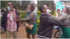 Fearless baby mama hijacks retired police commander in public over child’s 'chop money' arrears (video)