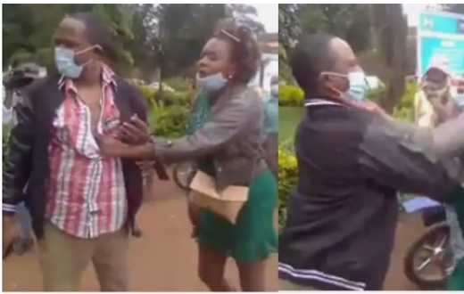 Fearless baby mama hijacks retired police commander in public over child’s 'chop money' arrears (video)