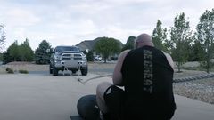 Brian Shaw Shares a Driveway Truck Pull Video