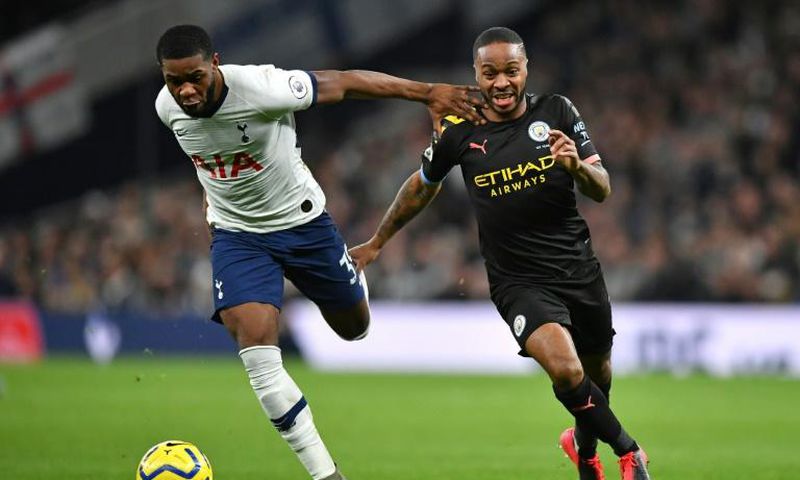 Manchester City's Raheem Sterling (right) has expressed concern over a quick return for the Premier League