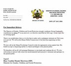 Statement from Gender Ministry