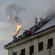 Inmates burn a mattress at Villa Devoto prison in Buenos Aires on April 24 during a riot demanding measures to prevent the spread of the coronavirus