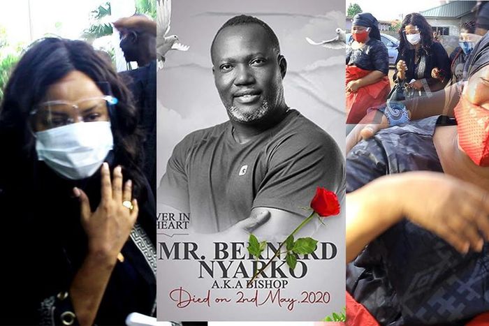 McBrown and Christiana Awuni weep at Bernard Nyarko's funeral