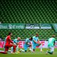 Werder Bremen and Wolfsburg players take a knee in solidarity with protests in the USA over the death of George Floyd