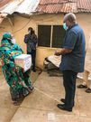 Mahama presents food to households