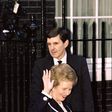 Margaret Thatcher leaves 10 Downing Street in November 1990